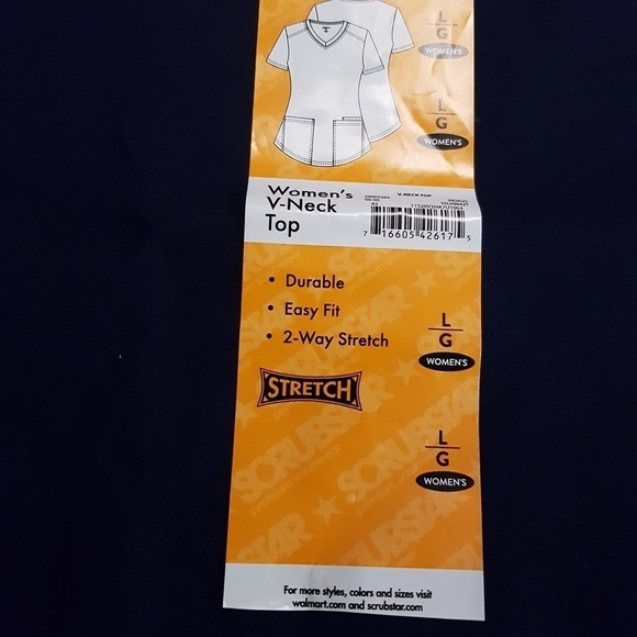 Scrubstar women's size Large dark blue scrub top uniform NWT - Picture 4 of 4